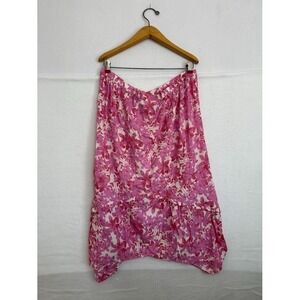 Candace Cameron Bure Printed Sharkbite Hem Skirt - Women's L - Plum Berry